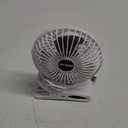 BESKAR Clip on Fan, 360 Rotation Quiet Stroller Fans with Strong Airflow,3 Speeds, Portable Small Fans with Sturdy Clamp,Perfect Personal Cooling Fan for Office Table Bedroom Kitchen (White)
