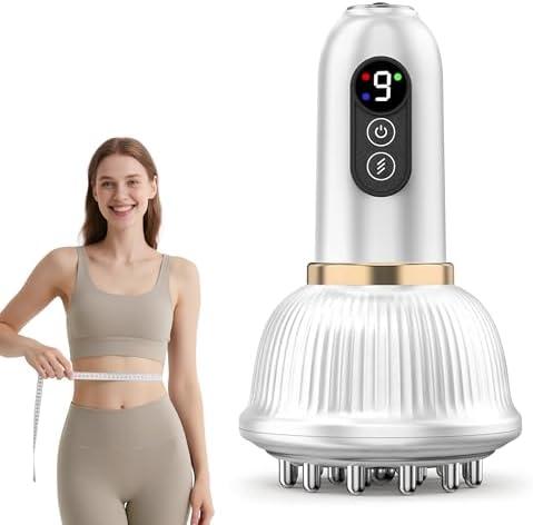 Lymphatic Drainage Massager & Anti Cellulite Massage Tool, Helps Reduce Stretch Marks & Cellulite, for Legs, Arms & Belly, Body Sculpting Machine with Microcurrent, Light, Heat & Vibration