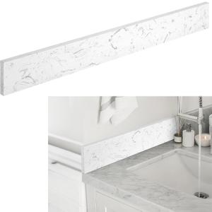 Reallnaive 36" x 4" Marble Vanity Sidesplash Pure White Bathroom Vanity Backsplash Engineered Stone Side Splash for Bathroom Sink Home Decoration, 38.2"L x 6.4"W