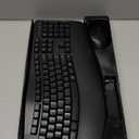 Wireless Keyboard and Mouse Combo, 2.4G Full Size Wave Keys Ergonomic Keyboard with Wrist Rest and 3-Level DPI Adjustable Wireless Ergonomic Mouse for Windows, Mac OS Desktop/Laptop/PC(Black)