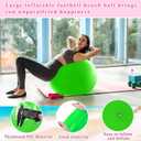 Jenaai 2 Pcs 30 Inch Large Bouncy Balls Giant Inflatable Rubber Kickballs Big Outdoor Exercise Jumping Hopping Ball for Outdoor Activity Sports Party Decor(Pink, Green)