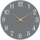 Mosewa Wall Clock Silent Non Ticking Decorative for Bedroom Bathroom Office Living Room Battery Operated Gray Wood Modern Simple(10 Inch)