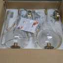 AUTELO 2 Pack Gold Pendant Lights, Hanging Lamp in Brushed Gold Finish with Clear Globe Glass, Mid Century Pendant Lights Kitchen Island with Adjustable Rods for Kitchen H9377 CLBG-2PK