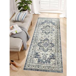 Dripex Tribal Washable Runner Rug-2x5 Non-Slip Non-Shedding Runners for Hallways Stain Resistant Kitchen Mat Laundry Entryway Carpet Runner for Doorway Entrance Bedroom Living Room Decor
