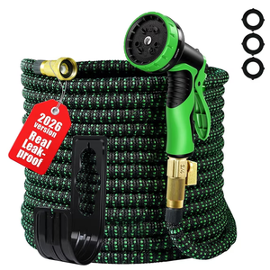 Garden Hose 150 ft, 2025 No Kink Expandable Water Hose 150ft with 10 Function Nozzle, Solid Metal Fittings, Durable Outer Fabric, Lightweight, Flexible, Leak-proof, Stretchy for Watering, Car Washing
