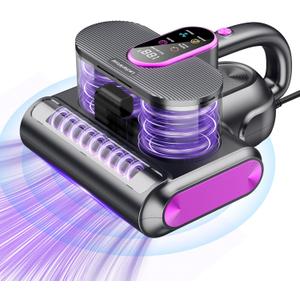 Mattress Vacuum, 15kPa Bed Mattress Cleaner with Super Suction and 275nm Uv-C Light,500W Handheld Mattress Vacuums for Bed Sofa Furniture Crib, Replacement Filter Included(Corded38000RPM)