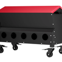 Heavy Duty Chicken Feeder 120 lbs Large Capacity, Metal Automatic Poultry Feeding Box with Waterproof Lid, Raised Standing Feeder with Wheels for Hens & Roosters, Portable & Easy to Move