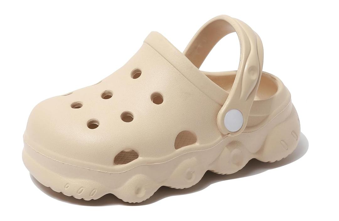 Girls Little Kids Luminous Sandals (Runs 1 Size Large) Boys Wide Pool Slip on Clogs Big Kid Toddler Garden Water Soft Sandal Children Comfortable Swim Beach Shoes Beige