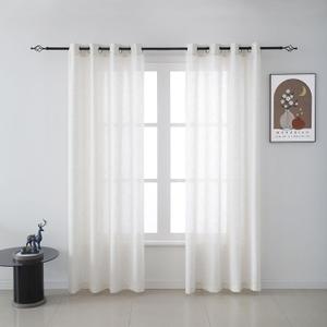 Natural Linen Curtains for Bedroom,Window Light Filtering Textured Curtains for Living Room,Farmhouse Sheer Linen Curtains  Length, 36" x 62"