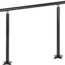 Outdoor 1-2 Step Handrail, DIY 304 Stainless Steel Transitional Hand Rails with Installation Kit,Silver Porch Stair Railing for Concrete Brick or Wooden Steps, 26x36, Black