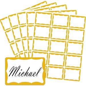 405 Pcs Gold Name Tag Stickers, 2"x 3" Adhesive Sticky Name Tags Sticker Name Badges Labels for School, Classroom, Reunion, Office, Home, Party