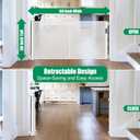 Reinforced 50" Wide Retractable Baby Gates for Doorways, Retractable Dog Gate for Stairs with Support Rods Prevent Crawling Under, Outdoor Indoor Mesh Baby Gate Retractable Gates for Dogs, White