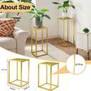 Cylinder Stands for Parties & Plants,2pcs Gold Square Wedding Flower Pedestal Stands for Centerpieces, 15.7 inch