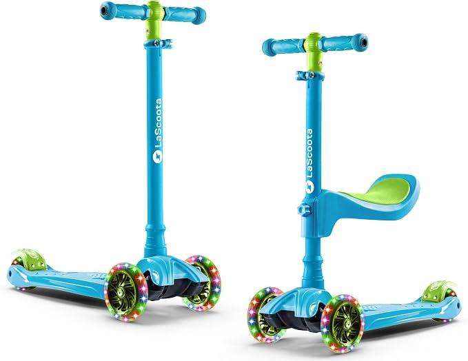 3 Wheel Scooter for Kids – 2-in-1 Scooter with Seat & LED Light-Up Wheels
For Ages 2+, Removable Seat, Adjustable Handlebar, Wide Anti-Slip Deck, Lean-to-Steer, Rear Brake, Up to 110 lbs