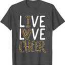 Live Love Cheer Girl Cheerleading Cheerleader Women Cheer T-Shirt Small