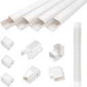 GUYAAC Mini Split Line Set Cover, Air Conditioner Decorative PVC Line Cover Kit, Suitable for Heat Pumps, 3-Inch W, 15Ft L