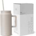 Simple Modern 50 oz Mug Tumbler with Handle and Straw Lid | Reusable Insulated Stainless Steel Large Travel Jug Water Bottle | Gifts for Women Men Him Her | Trek Collection | Almond Birch