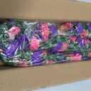 4PCS Artificial Fake Hanging Flowers Plants for Outdoor Spring Decor, UV Resistant Faux Morning Glory Eucalyptus Realistic Silk Petunias for Planter Porch Garden Balcony Yard Indoor (Purple Fuchsia)