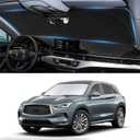 Custom Fit Infiniti QX60 Windshield Sunshade for Infiniti QX50 QX55 QX60 QX80 2026 2025-2018 Front Window Shades Cover for Windshield Sun Visor Protector 210T Reflector Blocks UV Ray Car Accessories, Gray