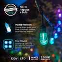 Enbrighten Vintage Outdoor String Lights, 48ft, 24 Bulbs, Remote Control