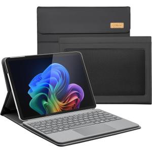 CoBak Case for Microsoft Surface Pro 12" (2025), Premium Business Cover with Multi-Angle Stand, Embedded Stylus Holder, Keyboard Support & Built-in Organizer  Tailored for Professionals,Black