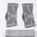 JIUFENTIAN Ankle Brace for Women and Men Adjustable Compression Sleeve (Pair)-Ankle Support Heel Brace for Achilles Tendonitis, Plantar Fasciitis-Eases Swelling and Sprained Ankle(Grey,Medium)