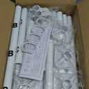 Goovilla Room Divider for Room Separation, Tension Curtain Rods No Drilling, 4-10ft(H) 28-70inch(W) Adjustable Temporary Privacy Wall Divider, Heavy Duty Freestanding Space Partition Separator, White