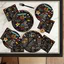 Vintage 65th Birthday Plates and Napkins, 96PCS 65th Birthday Party Decorations Supplies for Women Men, Back in 1961 Cheers to 65 Years Disposable Tableware Set Serve 24