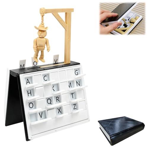 PlayBook'd Hangman,Vocabulary Words Spelling Challenge Table Game,Playbook Board Game, 3D Printed Hangman Game,Portable Books Design Board Game