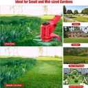 Weed Wacker 21V, Bamse Cordless String Trimmer with 2 Batteries 2.0Ah, 2 Types Metal Blades Powered Weed Eater, Pruning Shears, Adjustable Pole GrassTrimmer for Garden and Yard Lawn, Red