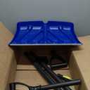 GarveeLife Ergonomic Snow Shovel 18-in Wide Blade, Heavy Duty Aluminum Snow Shovel with Dual D-Ring Handles, Lightweight & Durable Snow Removal Tool for Driveways and Sidewalks, Black and Blue