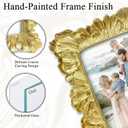 3.5x5 Vintage Picture Frame Gold, Ornate Leaves Photo Frame with Glass Front, Elegant Picture Frame for Wall or Tabletop Display, Gift ldeas for Home Decor