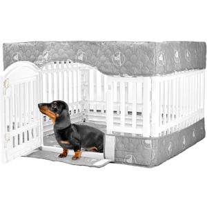 PJYuCien Dog Playpen Bottom Pad and Cover Fits for 36 Inch 4 Panels Exercise Pet Pen,Grey