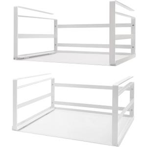 Nxconsu 2Pack Under Shelf Storage Basket Organizer Hanging Holder for Cabinet Pantry Kitchen Cupboard Desk Counter Bookshelf Organization Add-on Space Saver Heavy Duty Slide-in White