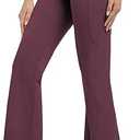 BUBBLELIME 29"/31"/33"/35" 4 Styles Women's Bootcut Yoga Pants Tummy Control - Back Pockets_Mahoganymaroon L_35" Inseam