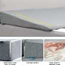 5.5-Inch Mattress Wedge Topper for Acid Reflux & Back Pain-Adjustable Under Mattress Riser Fits Multiple Sizes Memory Foam with Removable Cover for GERD Snoring & Neck Pain Relief Gray Queen