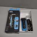 Braun Electric Series 3 Razor with Precision Trimmer, Rechargeable, Wet & Dry Foil Shaver for Men, Blue/Black, 4 Piece