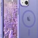 SUPFINE Magnetic for iPhone 14 Case & iPhone 13 Case (Compatible with MagSafe)(Military Grade Drop Protection) Slim Translucent Matte Shockproof Phone Cover,Purple