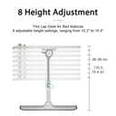 Lap Desk for BedAdjustable Bed Laptop Table with Heights and AnglesFoldable Bed Desk with 2 Movable Stoppers for Laptop Writing Eating Drawing Working (Grey, Large (23.6"x15.7")) (Gray)
