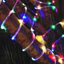 Upgraded 70FT 200 LED Solar Rope Lights, Timer & 8 Modes Trampoline Accessories Solar String Lights, IP65 Waterproof Solar Powered Fairy Lights for Party Garden Yard Tree Camp(Multi Colored)