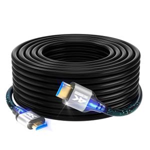 4k HDMI Cable 65 FT,High Speed HDMI 2.0 Cord, Support 4K@60Hz, ARC, HDR, 3D, Ethernet, Compatible with TV, Blu-Ray, PS4/5,Projector, Soundbar, Sky, PC, Laptop