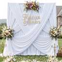 12ft x 10ft White Backdrop Curtains for Parties, Wrinkle Free 2 Panels Photo Backdrop Drapes Back Drop Cloth for Wedding Birthday Photography Background Decor