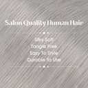 Hairro 6PCS 6 Clips In Short Hair Extensions Remy Real Human Hair Clip Ins Highlight Balayage Mini Clip On Hairpin Hairpieces For Women 36g 14 Inch #Silver Grey