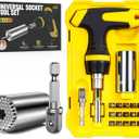 HANPURE Stocking Stuffers for Men & Women - Cool Stuff Magnetic Ratchet Screwdriver Set with Power Drill Adapter - Super Universal Socket Grip Gadgets for Him & Her