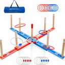 Ring Toss Game for Adults, 20 Rings & Carrying Bag- Upgraded 30" Extra Large Outdoor Backyard/Indoor Party Game(All Weather)- Easy Setup Yard Game for Kids Family Toy for Boys & Girls