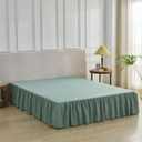 Bed Skirt Full Size Ruffled Bed Skirt with Split Corners, Full Bed Skirts 18 Inch Drop with Platform, 18'' Full, Sage Green