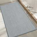 chakme Bathroom Rugs Mat 47x17, Ultra Thin Non Slip Bath Mat Runner Quick Dry Absorbent Bath Mat for Bathroom Floor, (Light Grey, 47"x17")