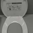 Hibbent Premium Elongated Toilet Seat with Quiet Close, One-Click to Quick Release, Installation Non-Slip Seat Bumpers, Slow Toilet Seat and Cover, Cleaning-White Color