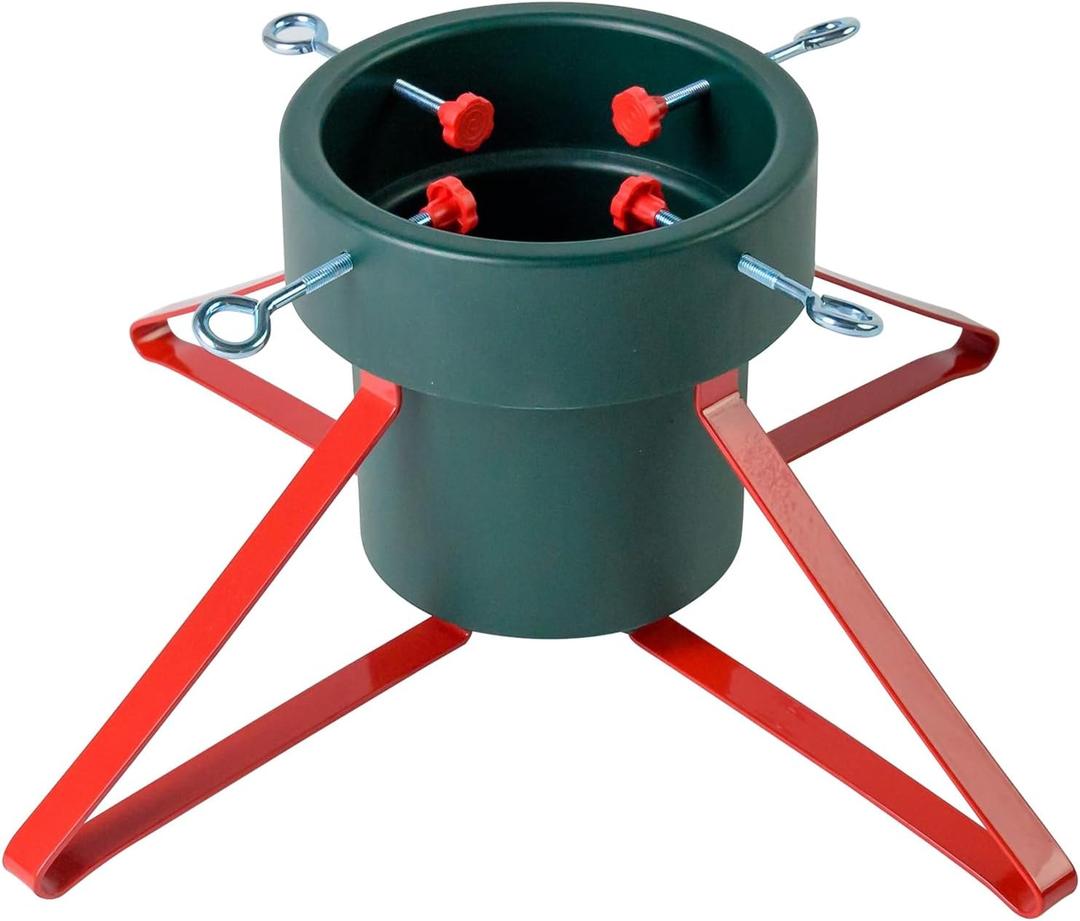 Blissun Metal Christmas Tree Stand, Adjustable Christmas Tree Holder, Xmas Tree Stand for Real Tree Fits for 2-Inch to 5.3-Inch Trunk
