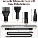 Dog Dryer Pet Hair Blower High Velocity for Grooming, Blow 3800W/5.2HP for Large Dogs Sechoir Pour Chien with Stepless Adjustable Speed, 4 Different Nozzles and Dog Brush,Black